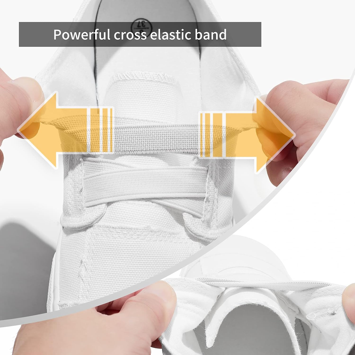 Womens Slip on Shoes Patchwork Canvas Fashion Sneakers Casual Tennis Shoes Walking Flat Shoes(White,US8)