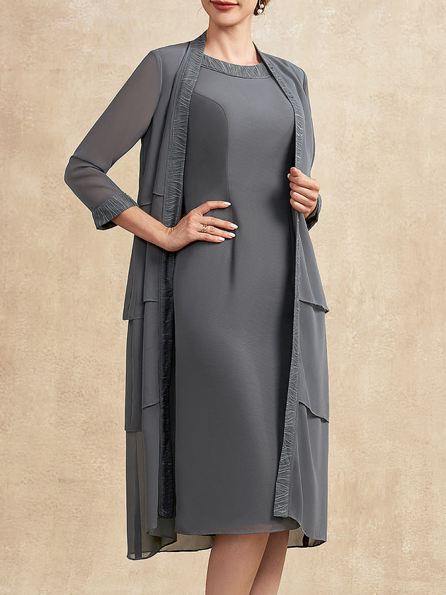 Crew Neck Regular Fit Elegant Two-Piece Set