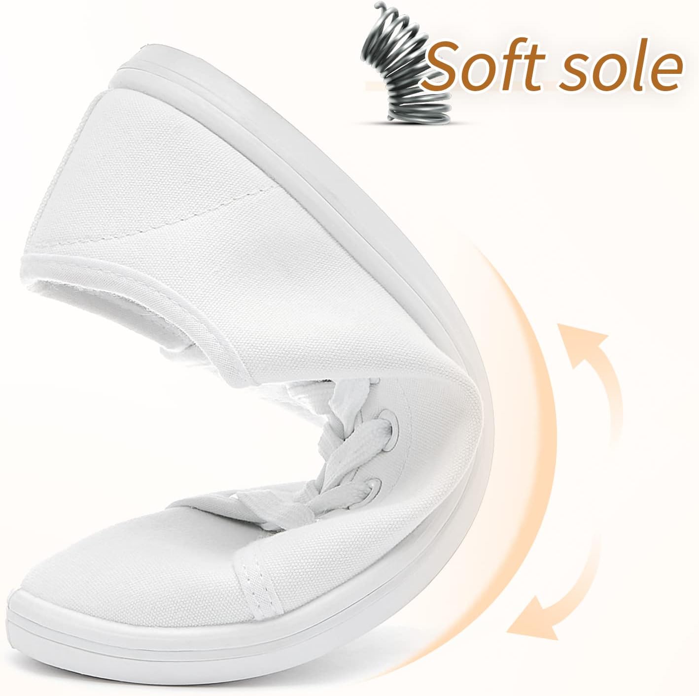 Women's Canvas Slip on Sneakers Casual Slip on Walking Shoes Womens Tennis Shoes Flat Dress Shoes Non Slip Work Shoes