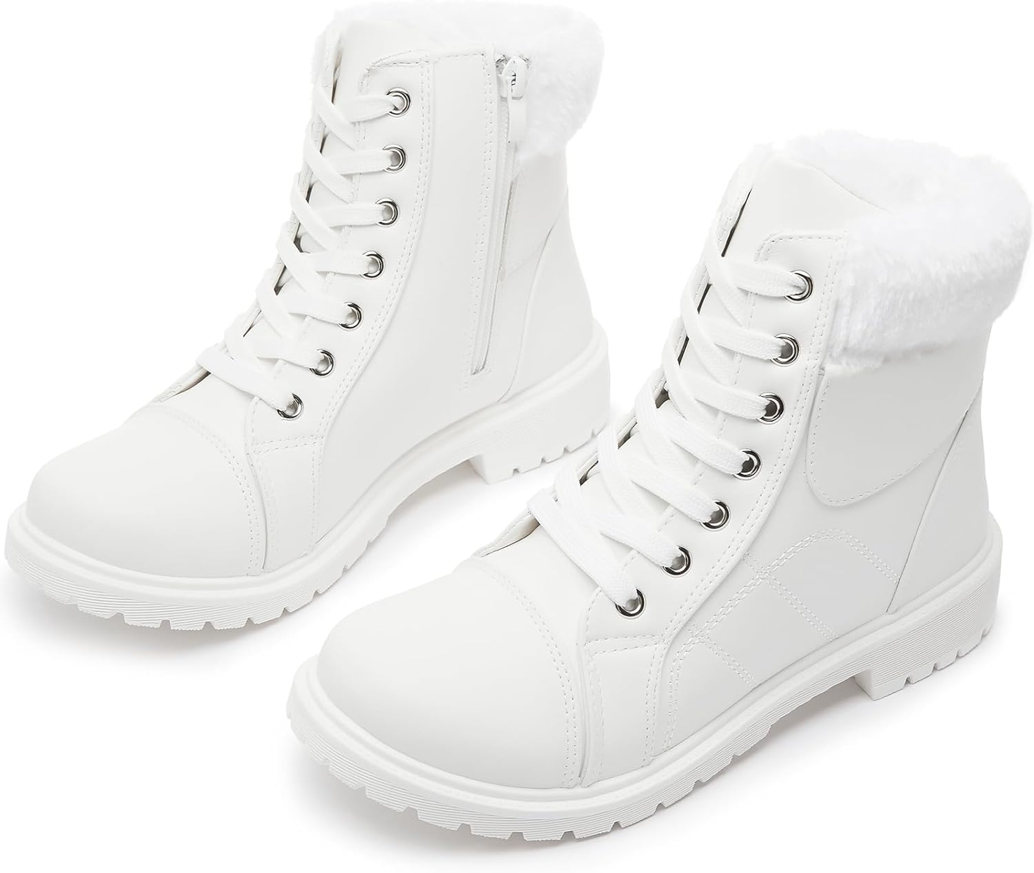 Ankle Boots For Women Lace Up Combat Boots Winter Boots Fashion Snow Boots For Girls Ankle Booties Winter Shoes