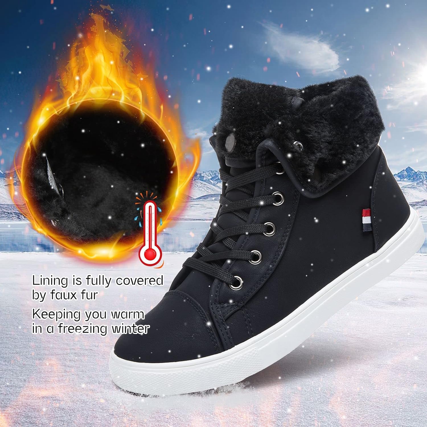 Ankle Boots For Women Lace Up Combat Boots Winter Boots Fashion Snow Boots For Girls Ankle Booties Winter Shoes