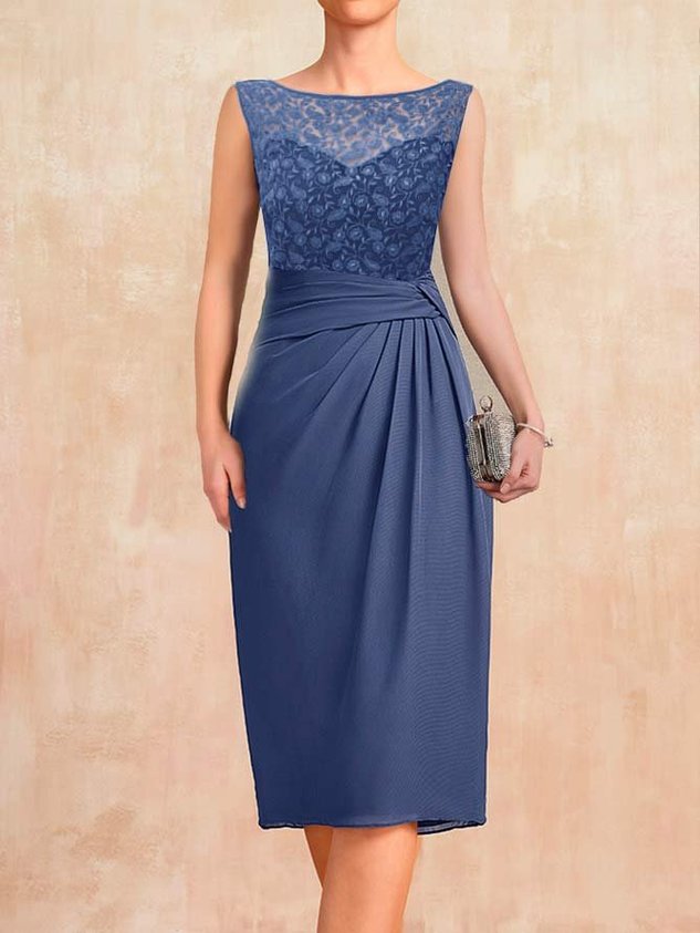 Regular Fit Crew Neck Chiffon Urban Lace Two-Piece Set