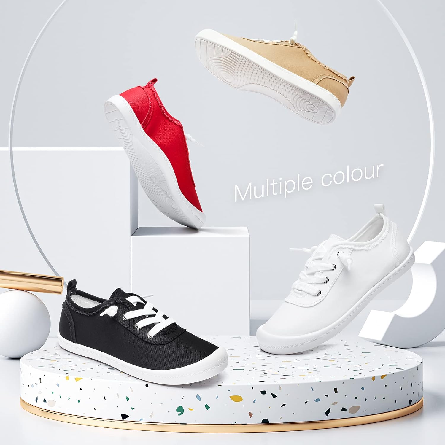 Slip On Shoes Women Casual Shoes Comfortable Canvas Sneakers Cute Shoes Tennis Shoes for Women Slip On Sneakers(Black,US8)