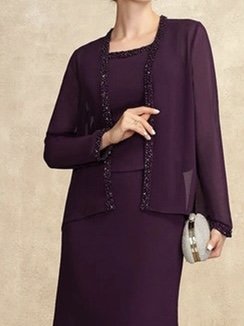 Elegant Crew Neck Two-Piece Set With No