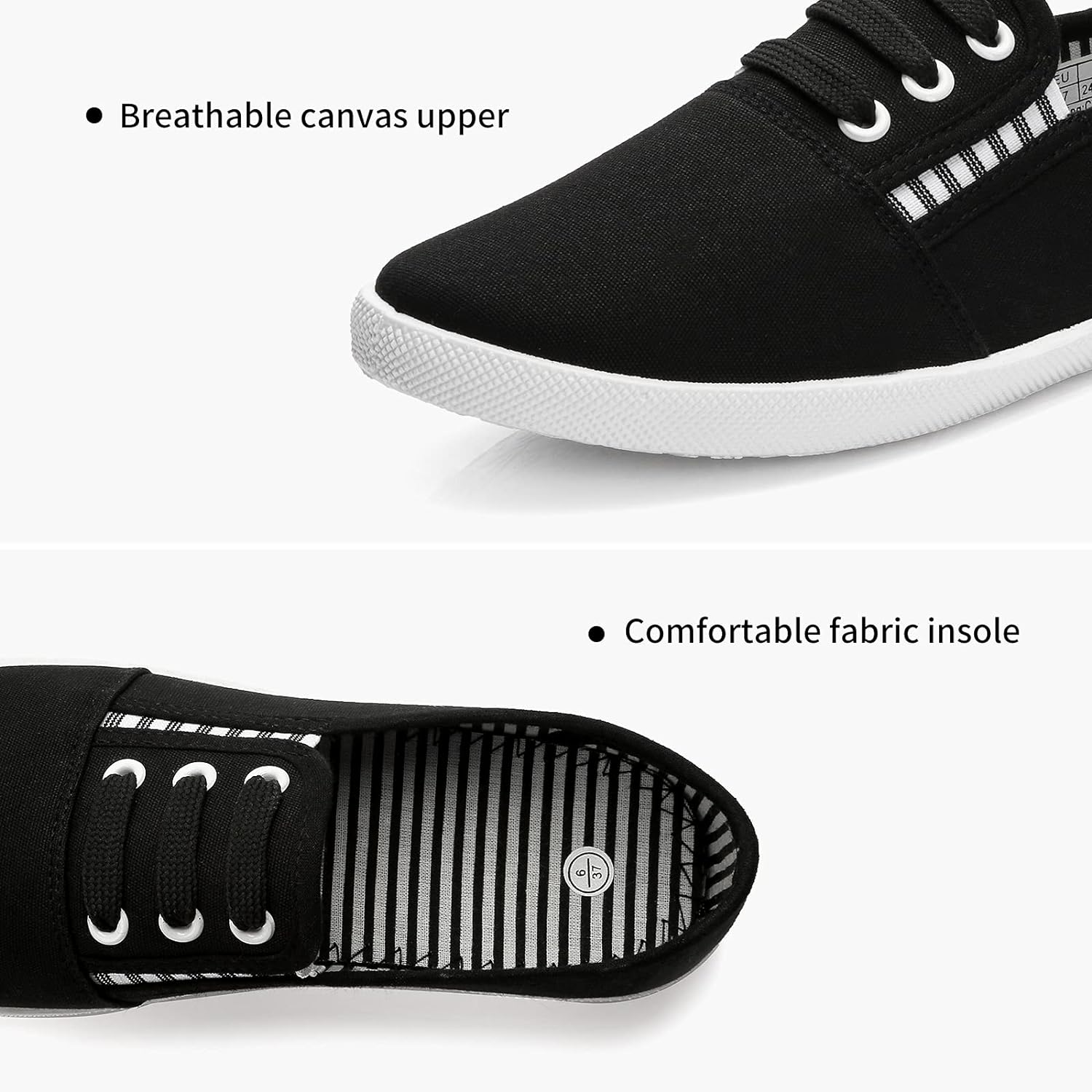 Women's Canvas Slip on Sneakers Casual Slip on Walking Shoes Womens Tennis Shoes Flat Dress Shoes Non Slip Work Shoes