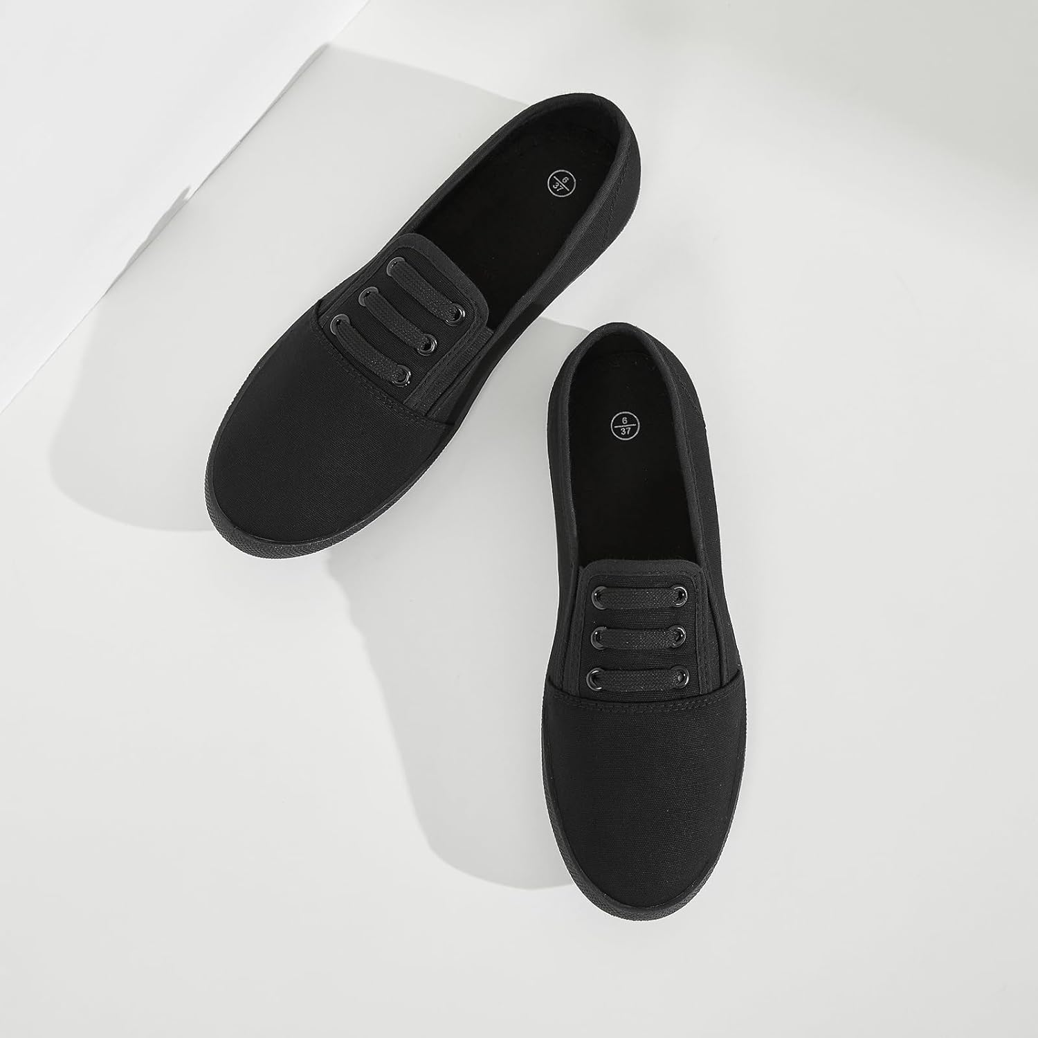 Women's Canvas Slip on Sneakers Casual Slip on Walking Shoes Womens Tennis Shoes Flat Dress Shoes Non Slip Work Shoes