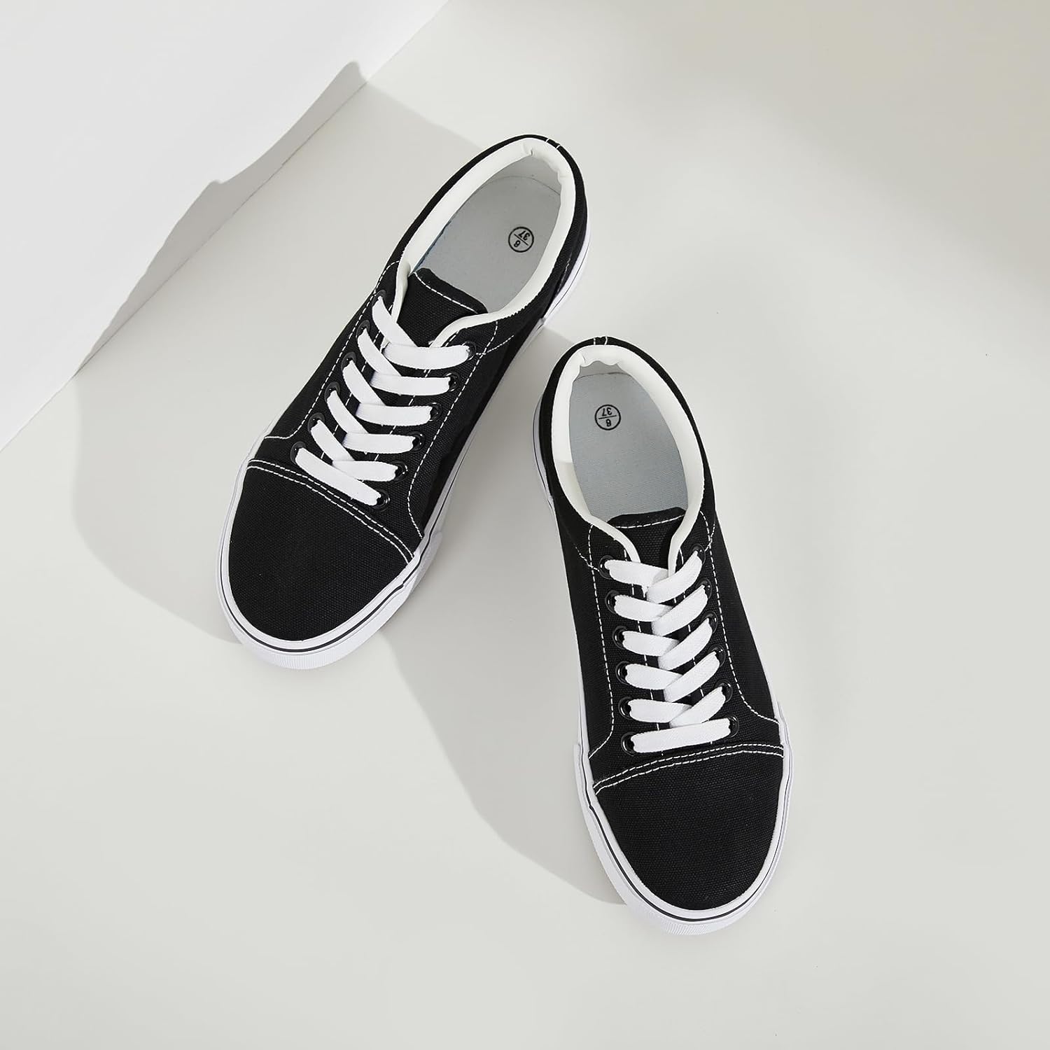 Canvas Shoes for Women White Canvas Sneakers Womens Casual Shoes Low Top Black Sneakers Comfortable Tennis Shoes