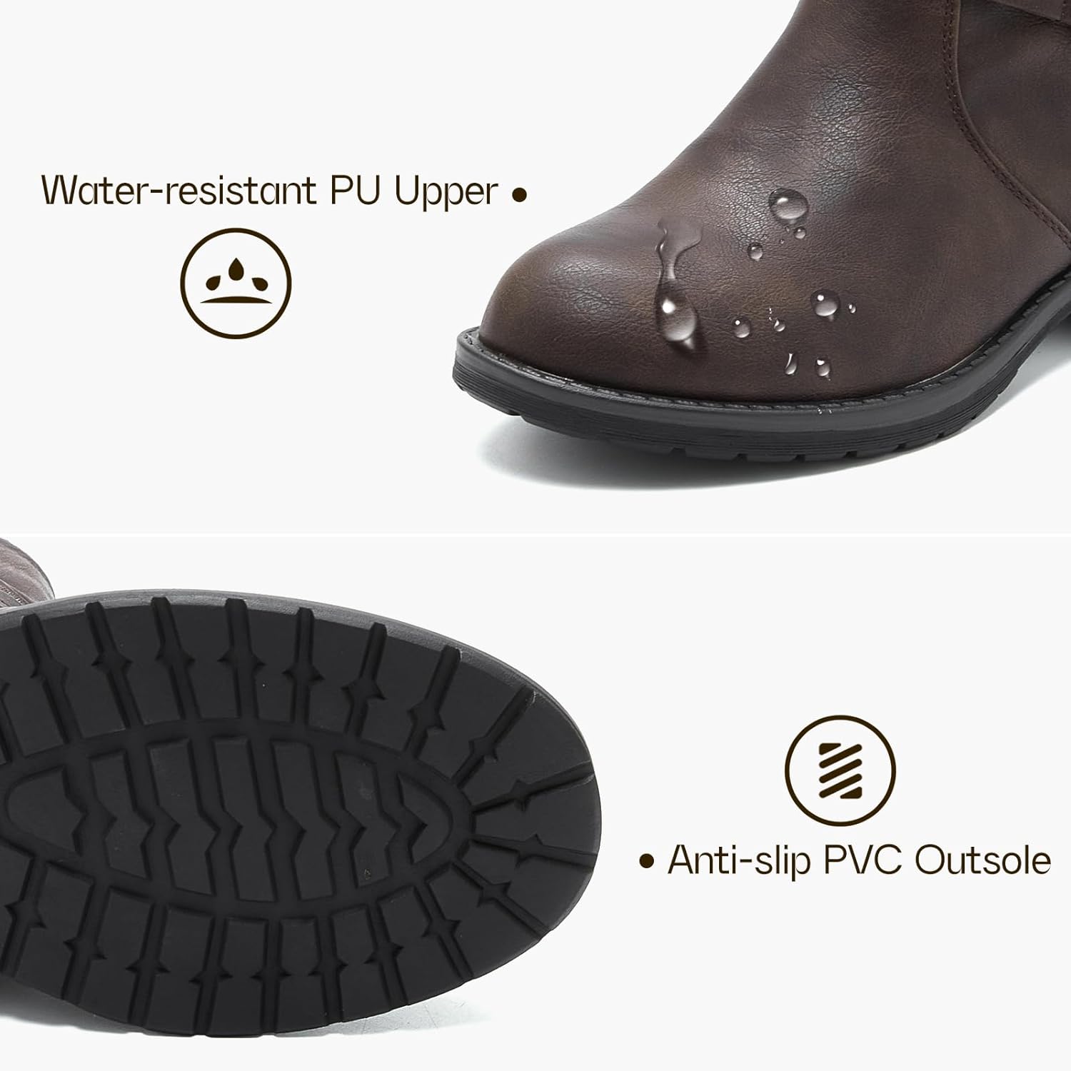 Ankle Booties For Women Low Heel Fall Boots Black Combat Boots Womens Ankle Boots With Chain Strap