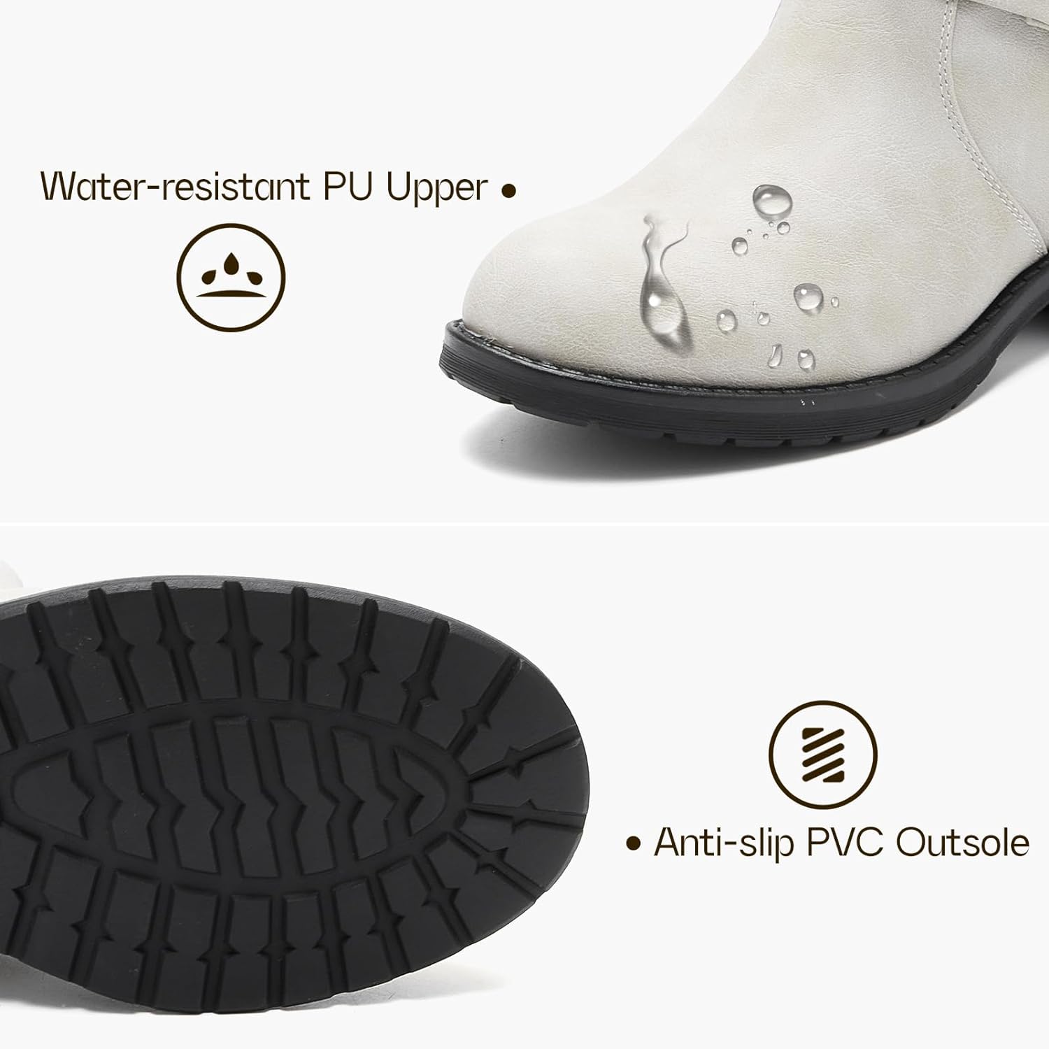 Ankle Booties For Women Low Heel Fall Boots Black Combat Boots Womens Ankle Boots With Chain Strap