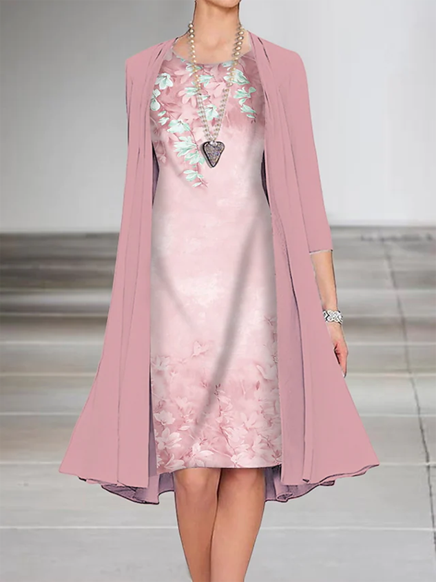 Loose Crew Neck Floral Casual Two-Piece Set