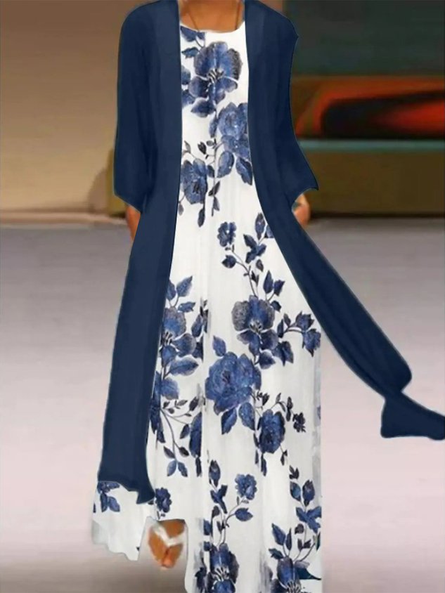 Floral Casual Loosen Long Sleeve women Dress