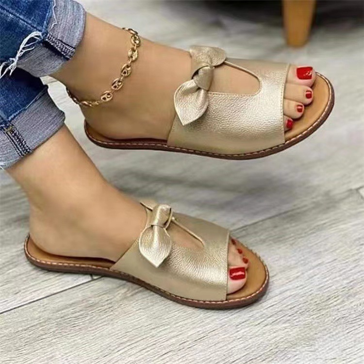 Sandals Bow Flat Heel