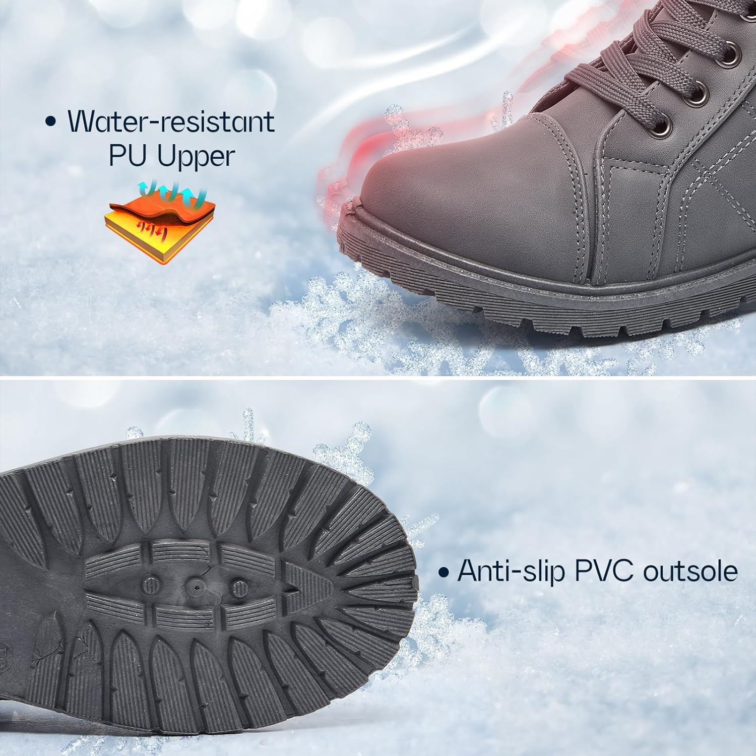 Ankle Boots For Women Lace Up Combat Boots Winter Boots Fashion Snow Boots For Girls Ankle Booties Winter Shoes