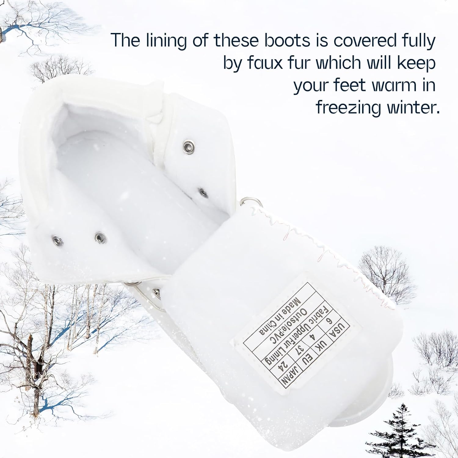 Women's Ankle Boots Winter Snow boots Fur Lined Warm Booties Girls Snow boot Lace Up Ankle boot