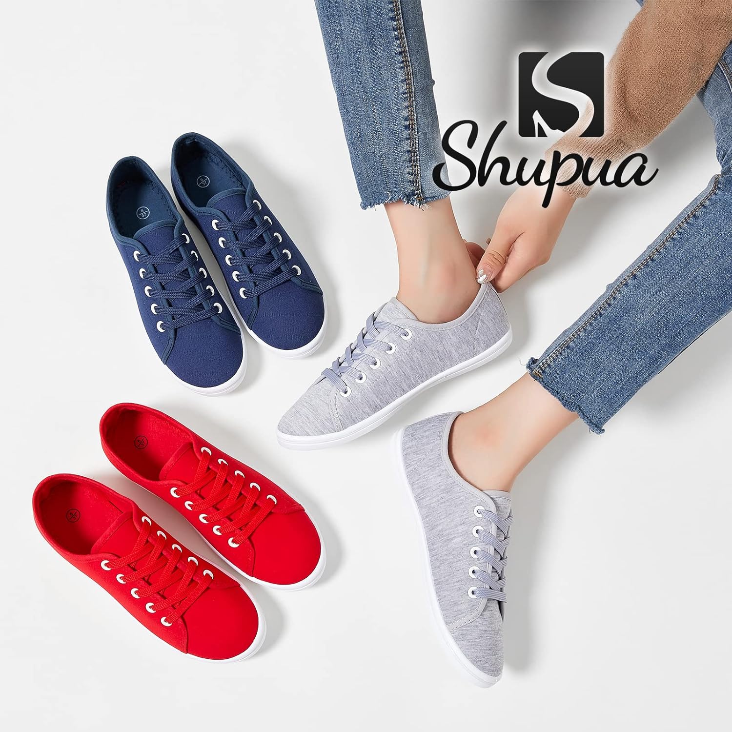 Women's Canvas Slip on Sneakers Casual Slip on Walking Shoes Womens Tennis Shoes Flat Dress Shoes Non Slip Work Shoes