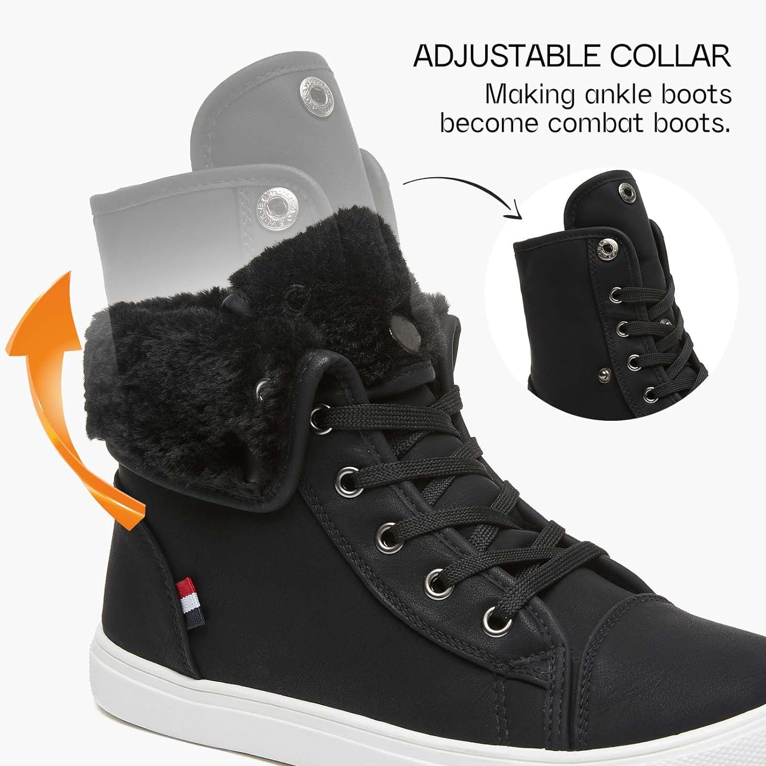 Ankle Boots For Women Lace Up Combat Boots Winter Boots Fashion Snow Boots For Girls Ankle Booties Winter Shoes