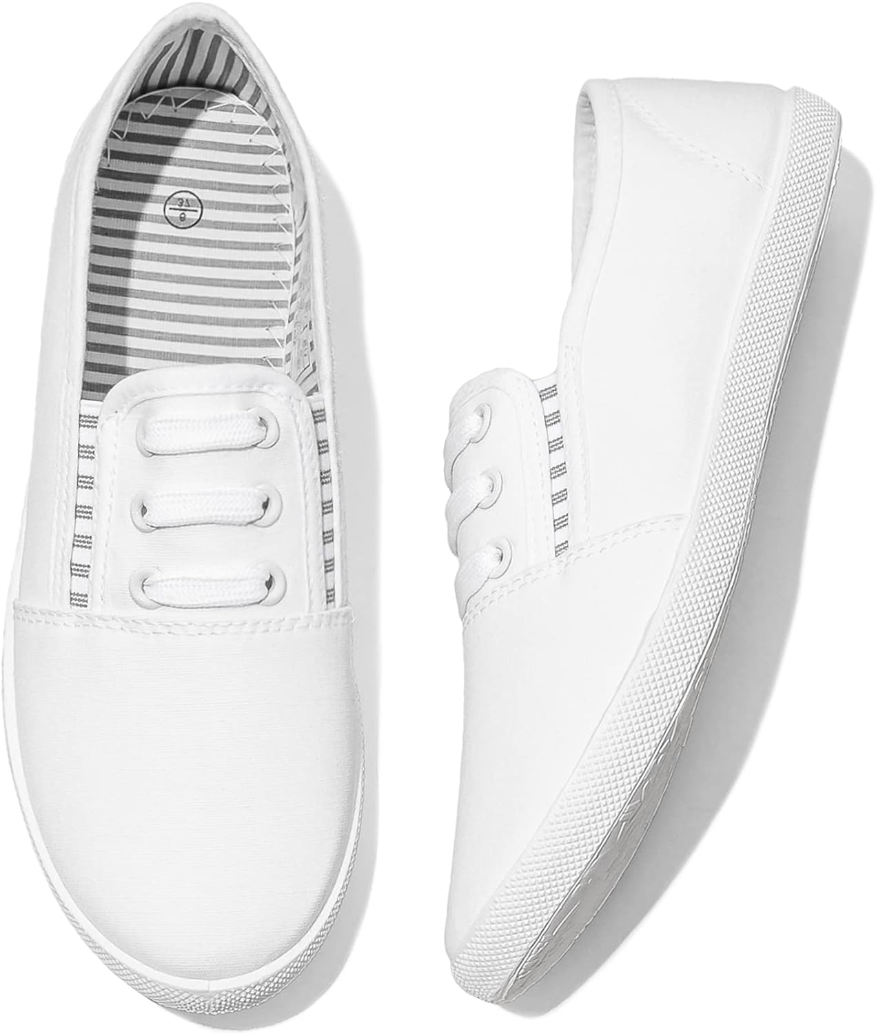 Women's Canvas Slip on Sneakers Casual Slip on Walking Shoes Womens Tennis Shoes Flat Dress Shoes Non Slip Work Shoes