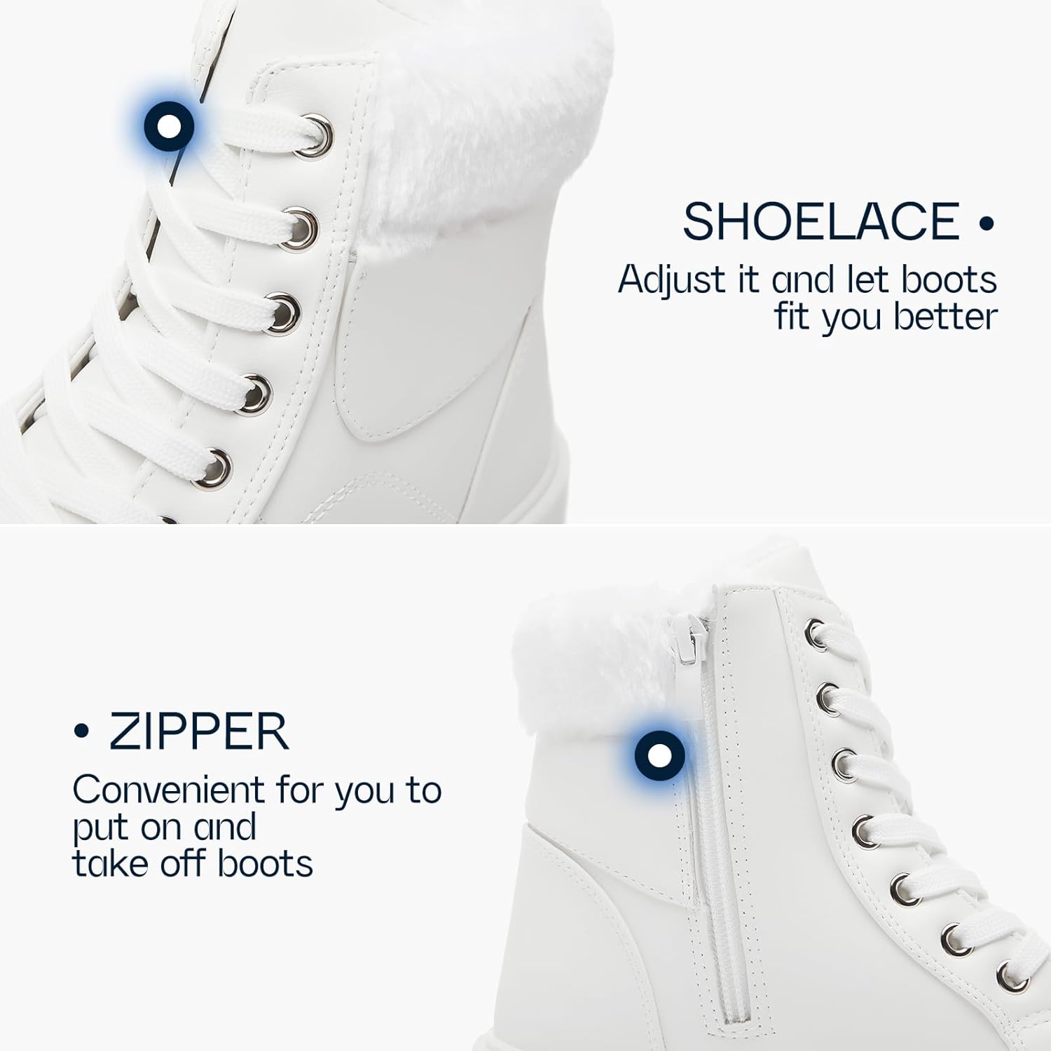 Ankle Boots For Women Lace Up Combat Boots Winter Boots Fashion Snow Boots For Girls Ankle Booties Winter Shoes