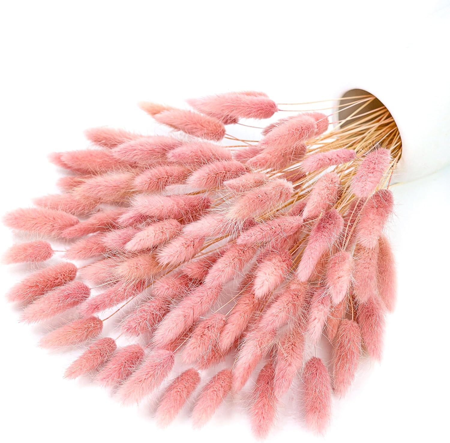 120pcs Dried Rabbit Tails, Dusty Pink Bunny Tails, Natural Bulk Dried Flowers for DIY Bohemian Wedding Rustic Party Decorations, Garlands, Cake Decorations. (Dusty Pink)